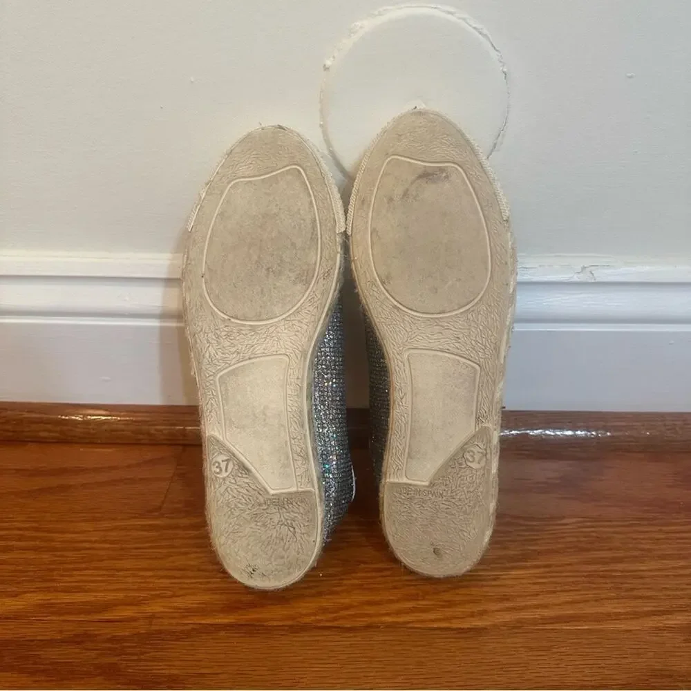 Maypol Espadrilles Sneaker sz 37 Silver Sparkly Espadrille Flats